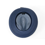 Men's Milani Straw Braided Fedora Hat Soft Crushable FDS-006 Navy/White