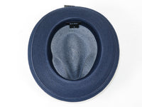 Men's Milani Straw Braided Fedora Hat Soft Crushable FDS-006 Navy/White
