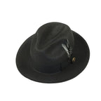 Men's Milani Straw Braided Fedora Hat Soft Crushable FDS-002 Solid Black