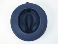 Men's Milani Straw Braided Fedora Hat Soft Crushable FDS-002 Solid Navy