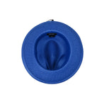 Men's Milani Straw Braided Fedora Hat Soft Crushable FDS-002 Solid Royal Blue