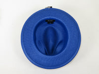Men's Milani Straw Braided Fedora Hat Soft Crushable FDS-002 Solid Royal Blue