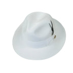 Men's Milani Straw Braided Fedora Hat Soft Crushable FDS-002 Solid White