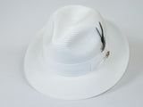 Men's Milani Straw Braided Fedora Hat Soft Crushable FDS-002 Solid White