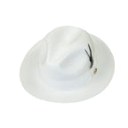 Men's Milani Straw Braided Fedora Hat Soft Crushable FDS-002 Solid White
