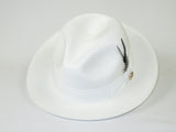 Men's Milani Straw Braided Fedora Hat Soft Crushable FDS-002 Solid White