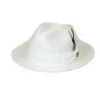 Men's Milani Straw Braided Fedora Hat Soft Crushable FDS-002 Solid White