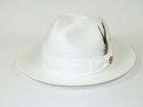 Men's Milani Straw Braided Fedora Hat Soft Crushable FDS-002 Solid White