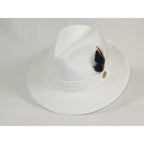 Men's Milani Straw Braided Fedora Hat Soft Crushable FDS-002 Solid White