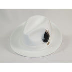 Men's Milani Straw Braided Fedora Hat Soft Crushable FDS-002 Solid White
