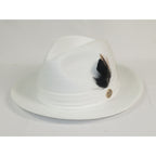 Men's Milani Straw Braided Fedora Hat Soft Crushable FDS-002 Solid White