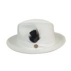 Men's Milani Straw Braided Fedora Hat Soft Crushable FDS-002 Solid White