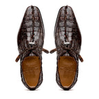 Cancun Genuine Hornback Caiman Crocodile dress Shoes Brown
