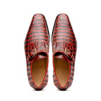 Genuine caiman crocodile Shoes Rovigo Cognac Straps