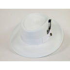 Men Bruno Capelo Braid Straw Style Spring Hat Wide Brim GAMBLER GAMS201 White