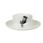 Men Bruno Capelo Braid Straw Style Spring Hat Wide Brim GAMBLER GAMS201 White