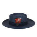 Men Bruno Capelo Braid Straw Style Spring Hat Wide Brim GAMBLER GAMS203 Navy