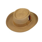 Men Bruno Capelo Braid Straw Style Spring Hat Wide Brim GAMBLER GAMS206 Tan