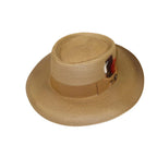 Men Bruno Capelo Braid Straw Style Spring Hat Wide Brim GAMBLER GAMS206 Tan