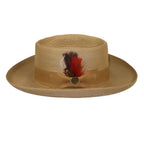 Men Bruno Capelo Braid Straw Style Spring Hat Wide Brim GAMBLER GAMS206 Tan