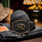 GEORGIA Genuine Stingray Skin Western Belt Black