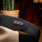 GEORGIA Genuine Stingray Skin Western Belt Black