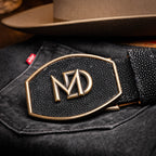 GEORGIA Genuine Stingray Skin Western Belt Black