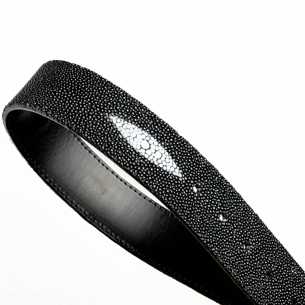 GEORGIA Genuine Stingray Skin Western Belt Black