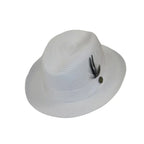 Men's Bently Semi Crushable Fedora Pinch Front Briad Hat Leonardo LE230 White