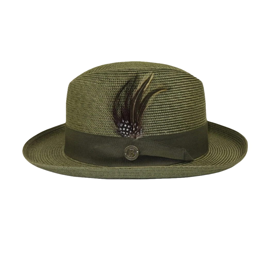Men Bruno Capelo Summer Spring Soft Straw Style Hat Godfather GF206 Olive