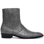 GIORGIO Genuine Ostrich Chelsea Boot Serpentine Gray