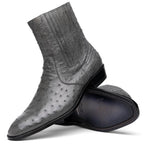 GIORGIO Genuine Ostrich Chelsea Boot Serpentine Gray