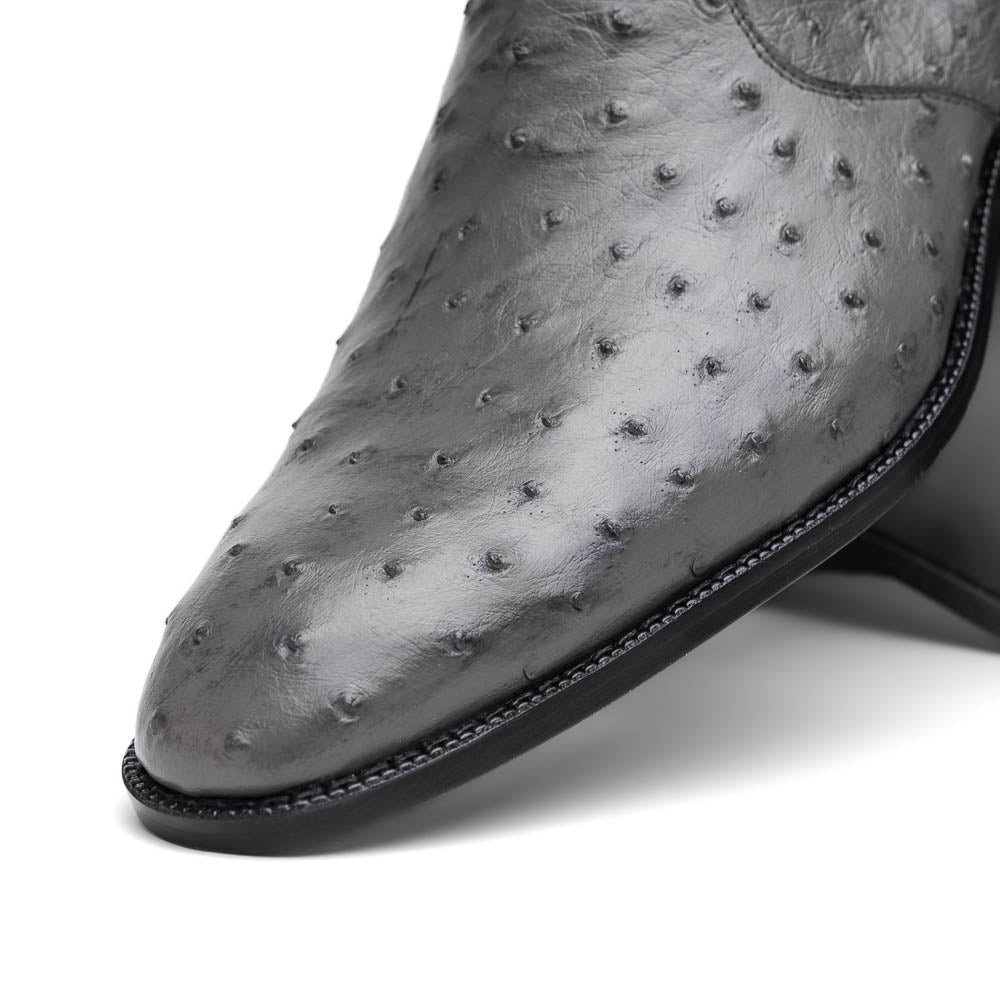 GIORGIO Genuine Ostrich Chelsea Boot Serpentine Gray