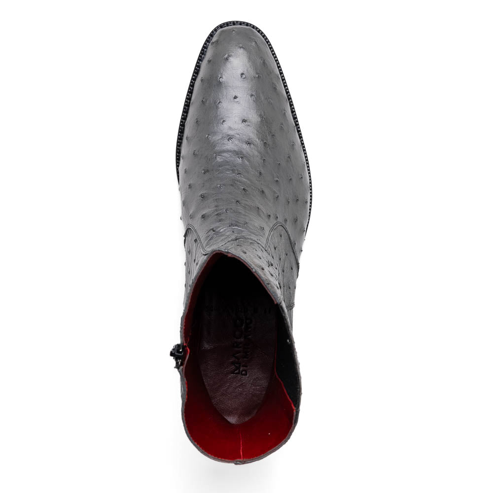 GIORGIO Genuine Ostrich Chelsea Boot Serpentine Gray