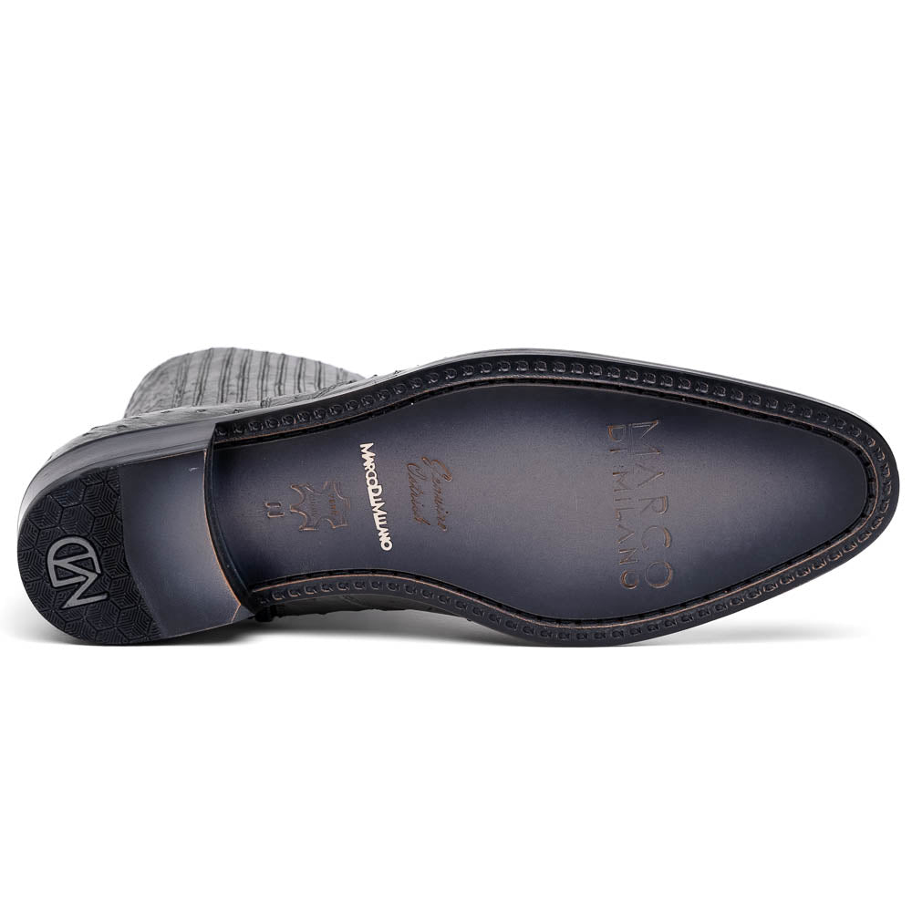 GIORGIO Genuine Ostrich Chelsea Boot Serpentine Gray