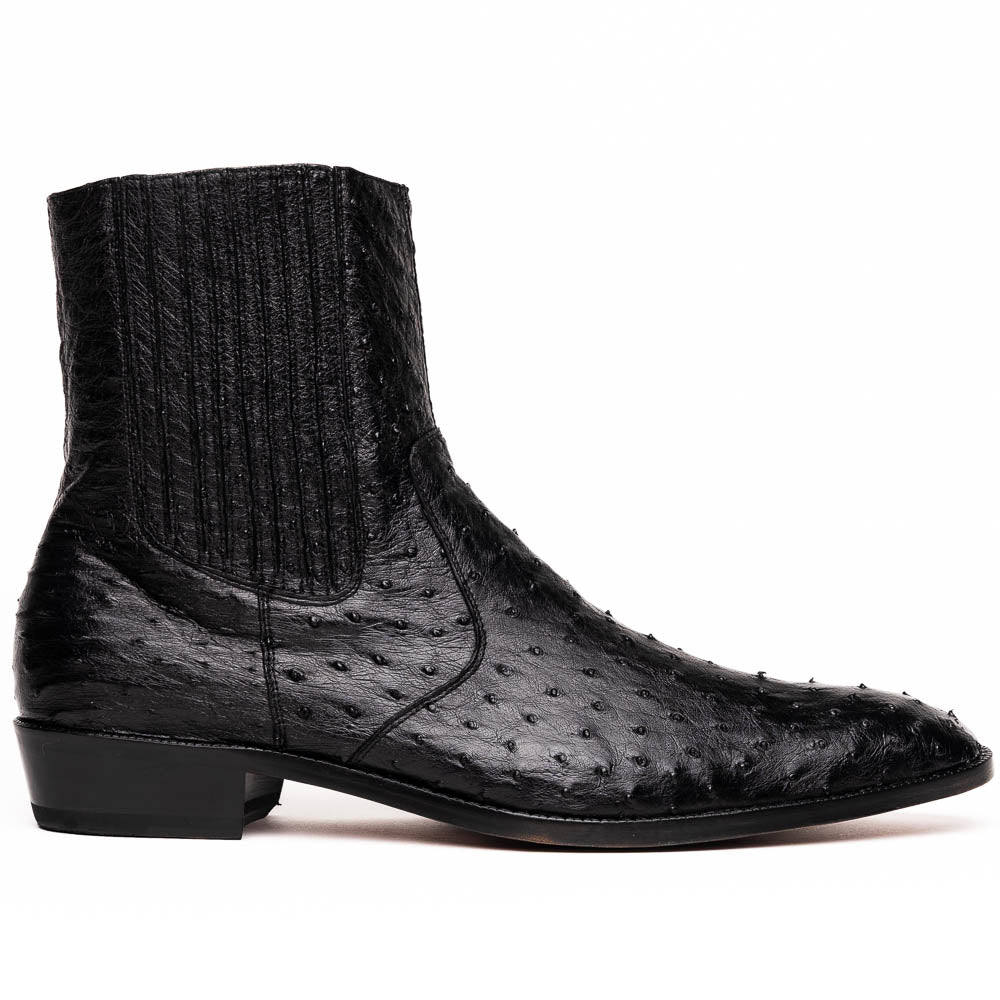 GIORGIO Genuine Ostrich Chelsea Boot Black