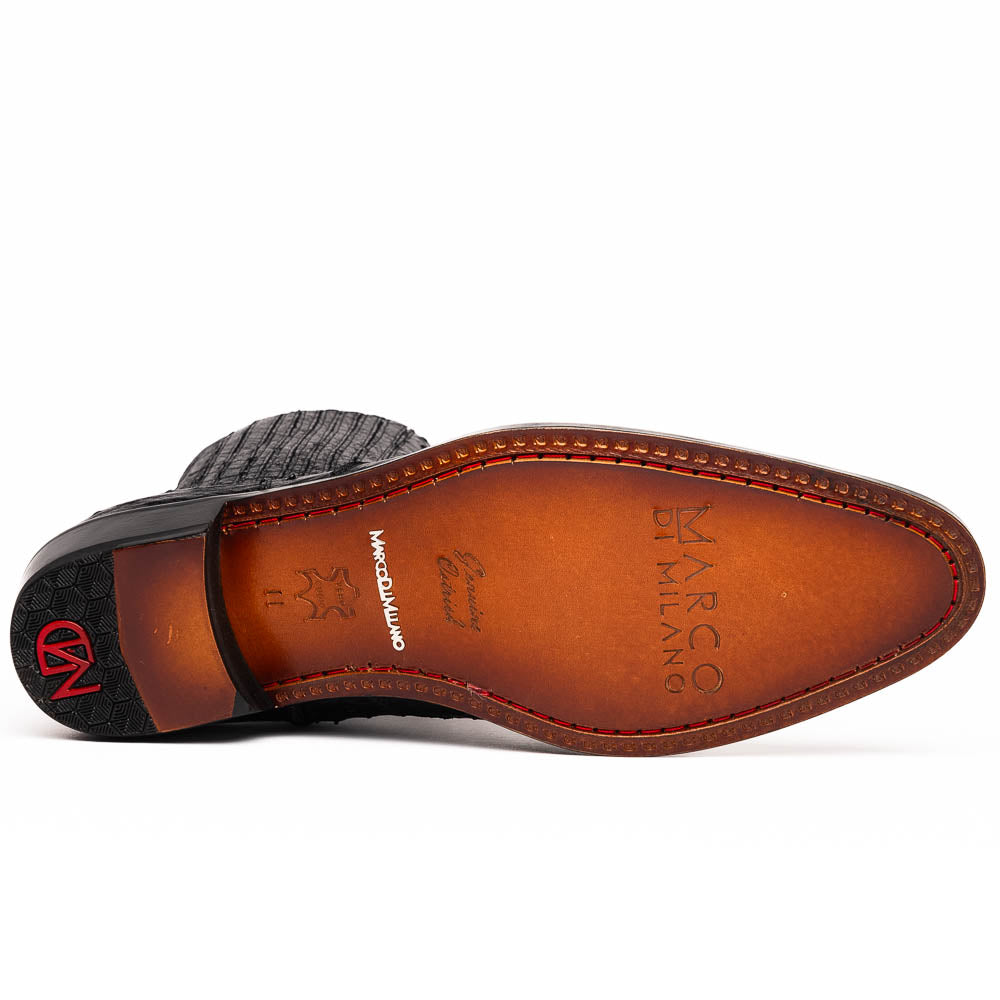 GIORGIO Genuine Ostrich Chelsea Boot Black
