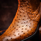 Men's Shoes Genuine full-quill ostrich leather GIORGIO Chelsea Boot Brandy