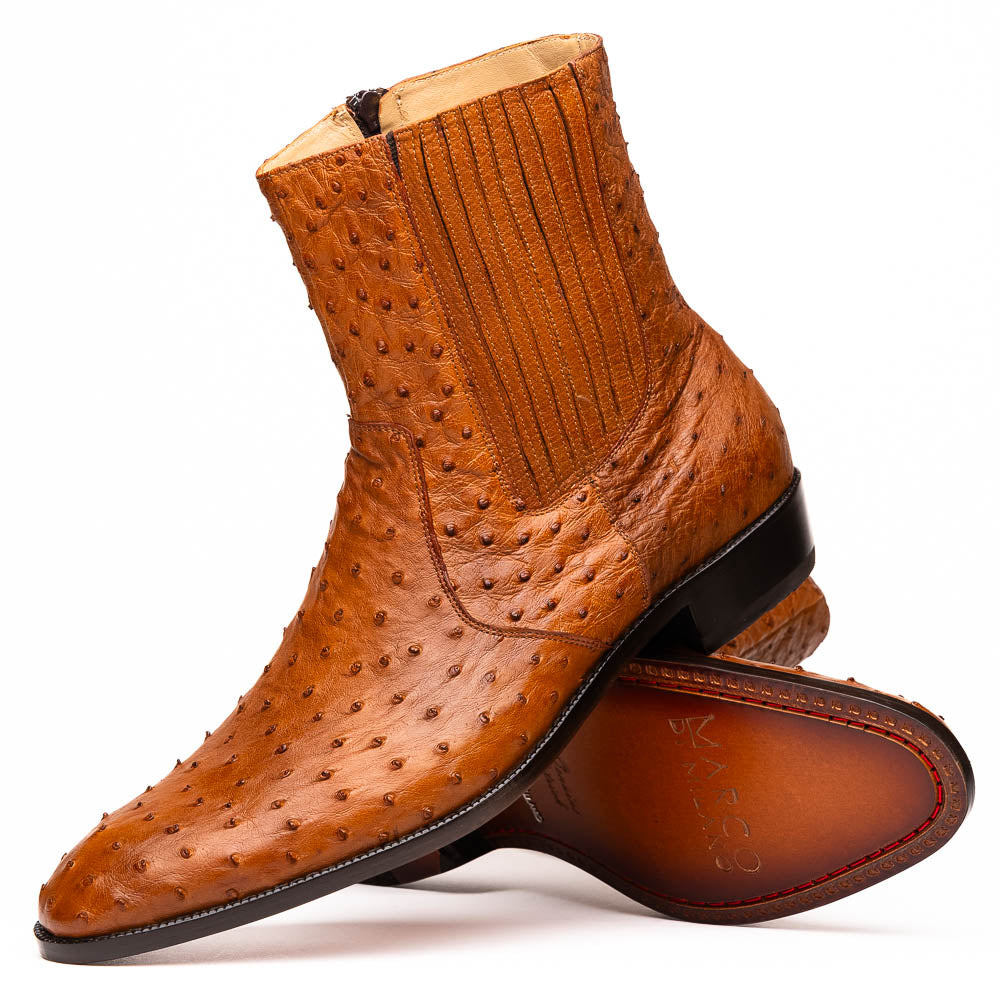 Men's Shoes Genuine full-quill ostrich leather GIORGIO Chelsea Boot Brandy