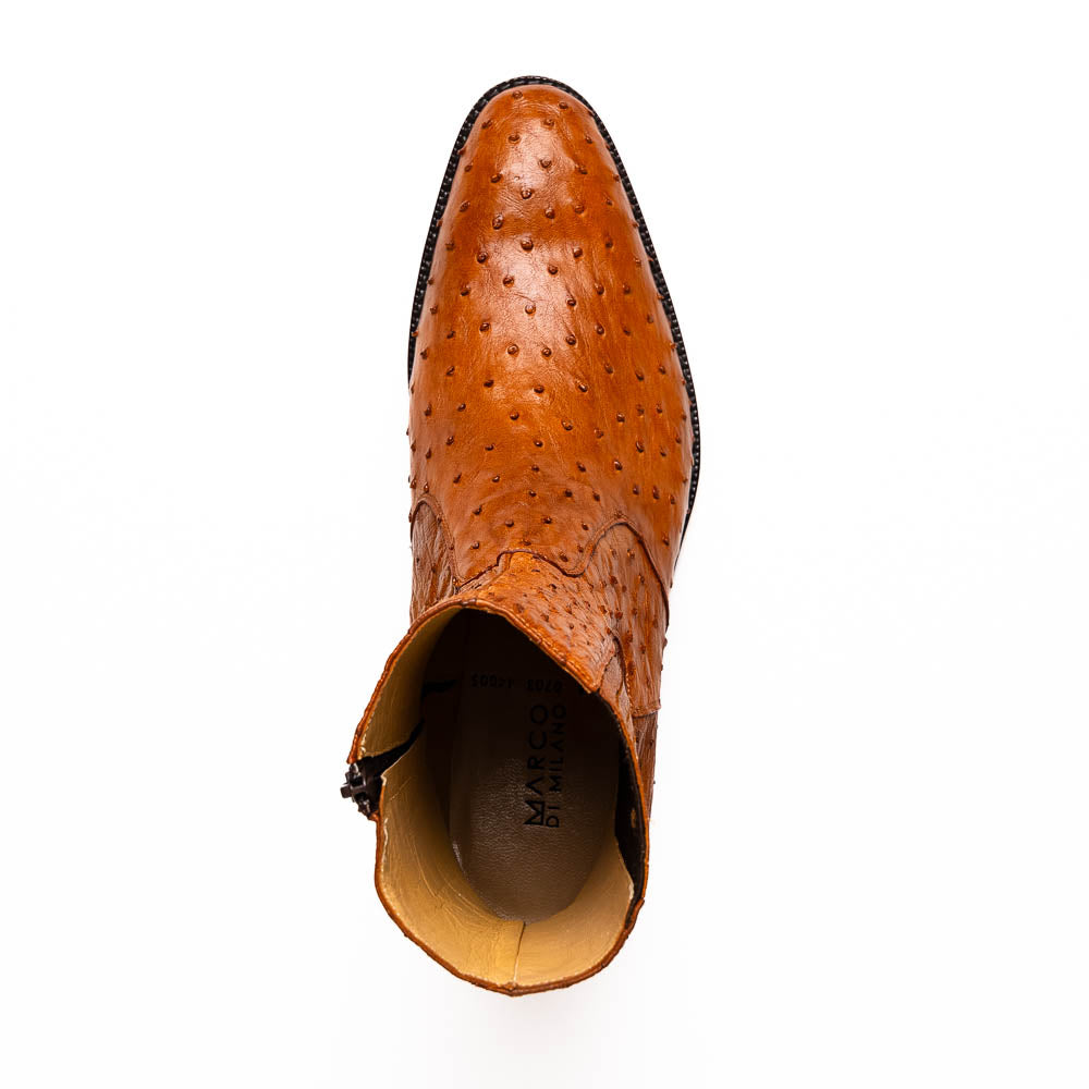 Men's Shoes Genuine full-quill ostrich leather GIORGIO Chelsea Boot Brandy
