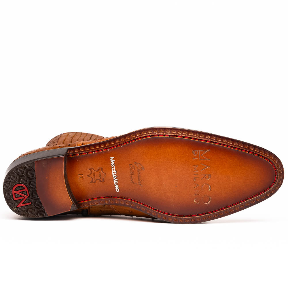 Men's Shoes Genuine full-quill ostrich leather GIORGIO Chelsea Boot Brandy