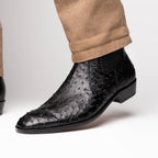 GIORGIO Genuine Ostrich Chelsea Boot Black