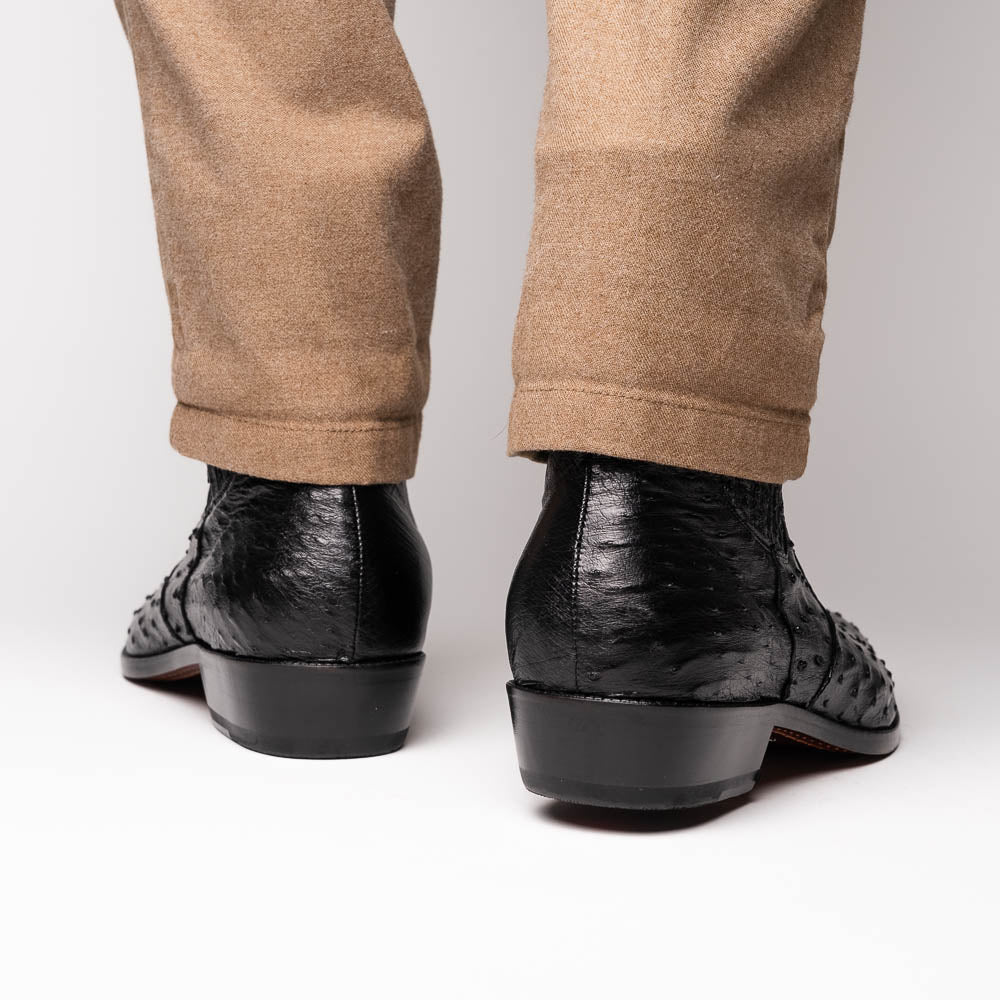GIORGIO Genuine Ostrich Chelsea Boot Black