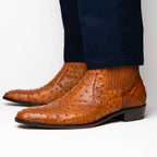 Men's Shoes Genuine full-quill ostrich leather GIORGIO Chelsea Boot Brandy