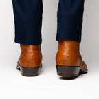 Men's Shoes Genuine full-quill ostrich leather GIORGIO Chelsea Boot Brandy