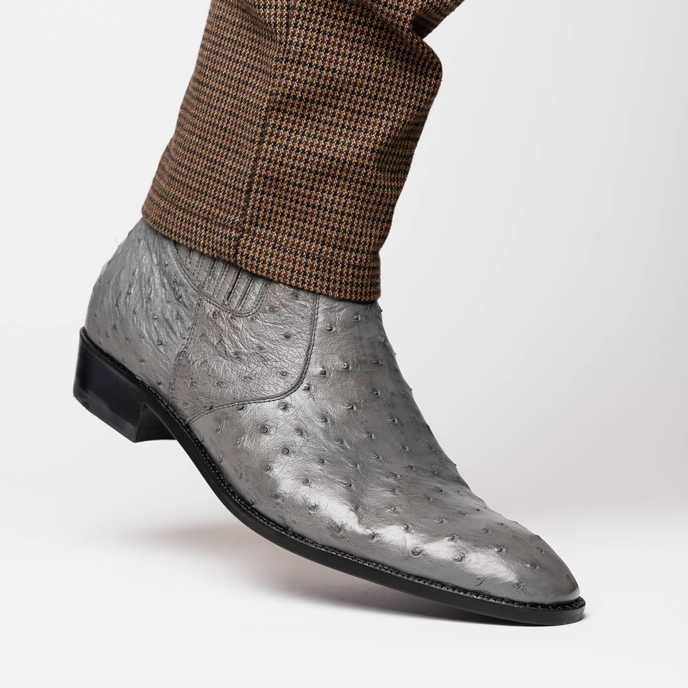 GIORGIO Genuine Ostrich Chelsea Boot Serpentine Gray