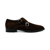 Giovacchini Belvedere Italian Shoes Monk Strap Suede Chocolate Francesco - J.Valintin Men's Wear Legend - Francesco Brown - 9