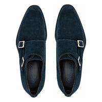 Giovacchini By Belvedere Italian Shoes Double Monk Strap Suede Navy Francesco - J.Valintin Men's Wear Legend - Francesco Navy - 9