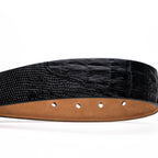 Giovanni Genuine Exotic Lizard Ring Ciman Belly Belt Black