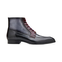 Belvedere Greco Black/Gray/Burgundy Ostrich Quill /Italian Leather Boots R79